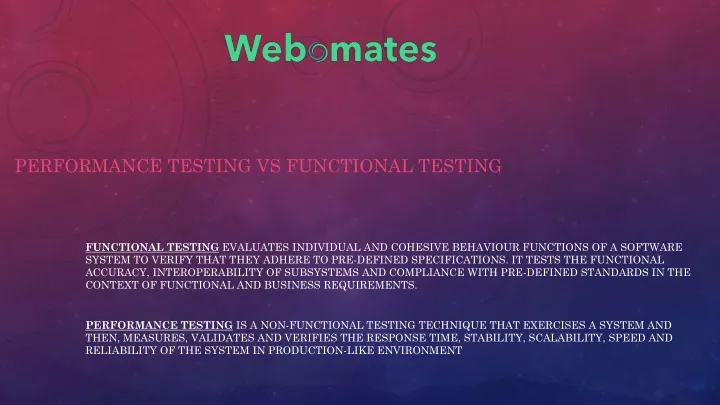 performance testing vs functional testing