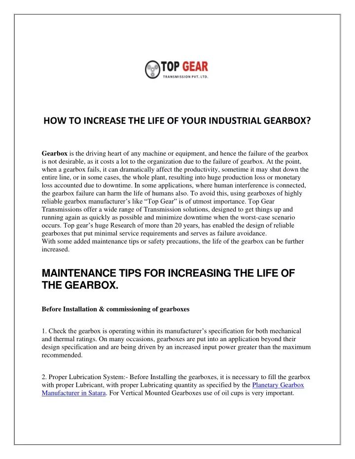 how to increase the life of your industrial