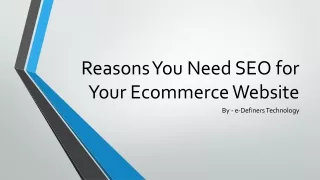 reasons you need seo for your ecommerce website