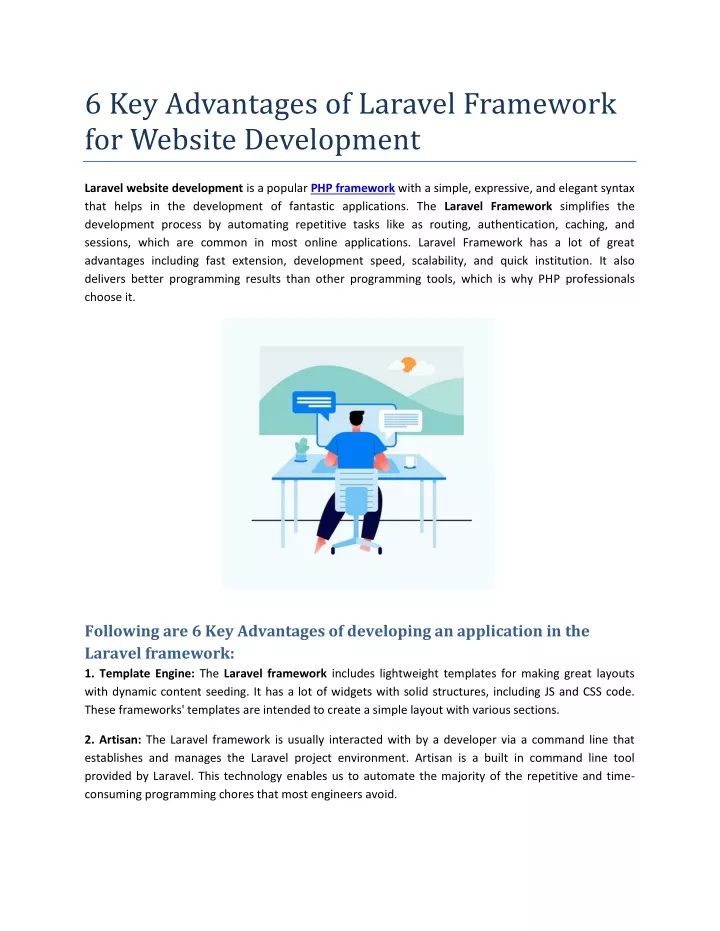 6 key advantages of laravel framework for website