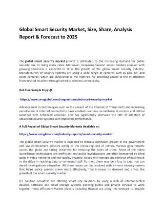global smart security market size share analysis