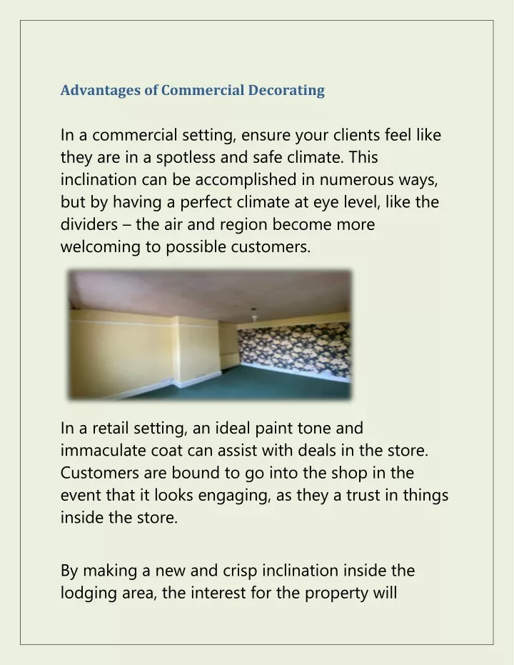 advantages of commercial decorating