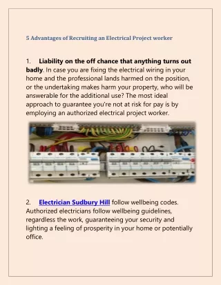5 advantages of recruiting an electrical project