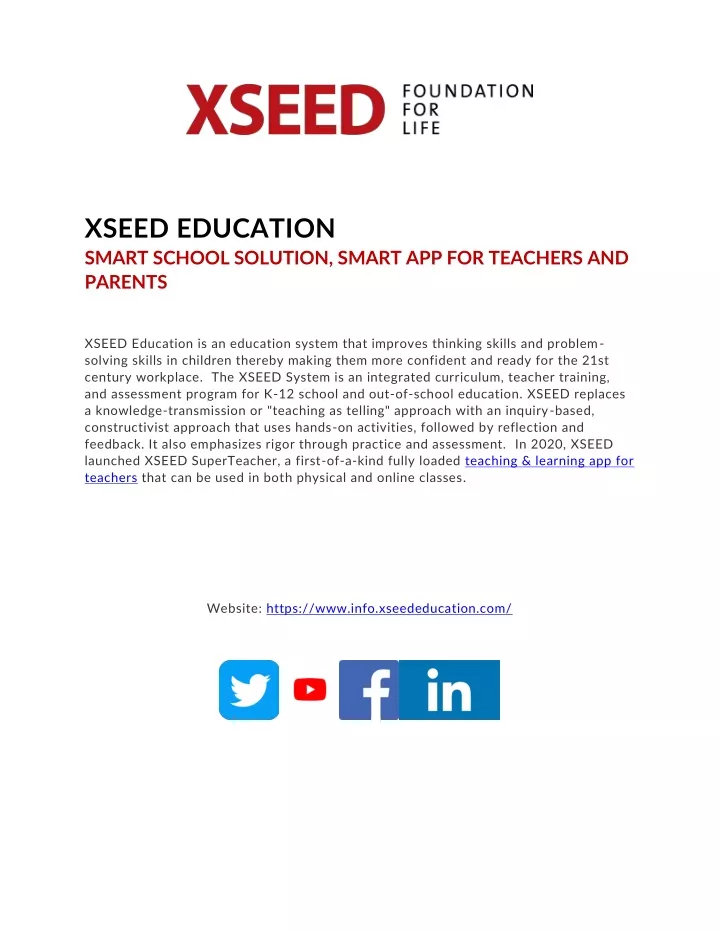 xseed education smart school solution smart