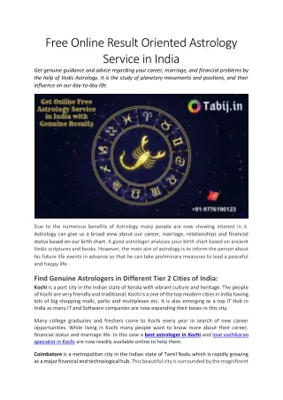 free online result oriented astrology service