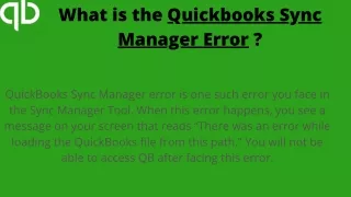 What is the Quickbooks Sync Manager error?