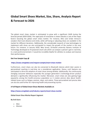 global smart shoes market size share analysis