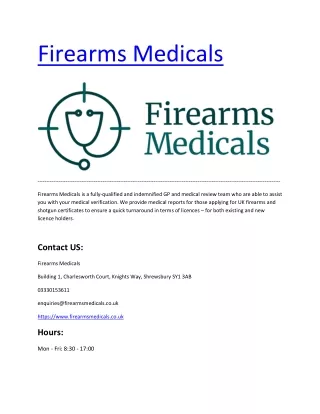 firearms medicals