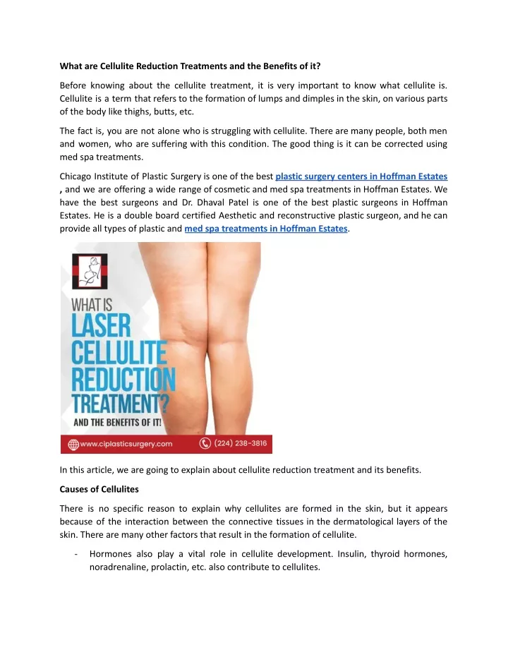 what are cellulite reduction treatments