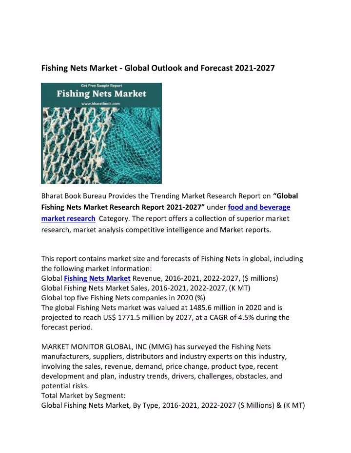 fishing nets market global outlook and forecast