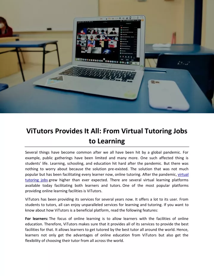 vitutors provides it all from virtual tutoring