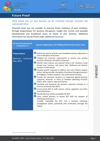 Future Proof of Business Continuity Planning