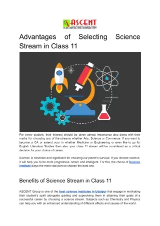 Advantages of Choosing Science Stream in Class 11