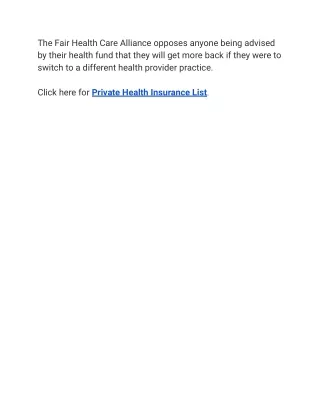 the fair health care alliance opposes anyone