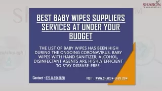 Get Best Baby Wipes Suppliers Services at Under Your Budget