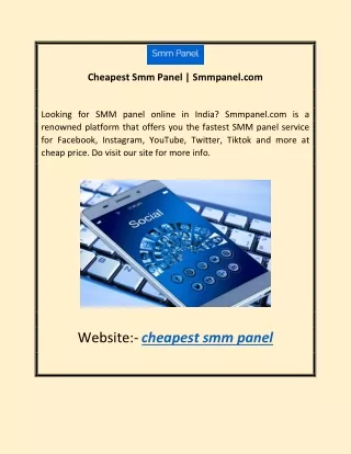 Cheapest Smm Panel | Smmpanel.com
