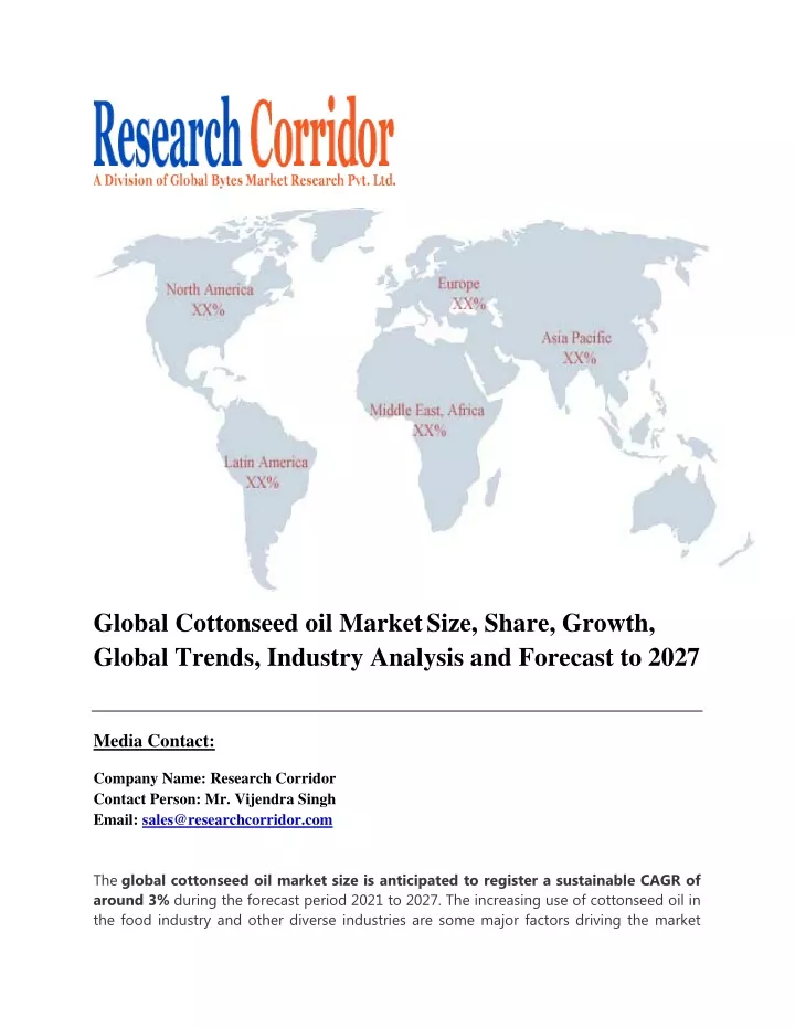 global cottonseed oil market size share growth
