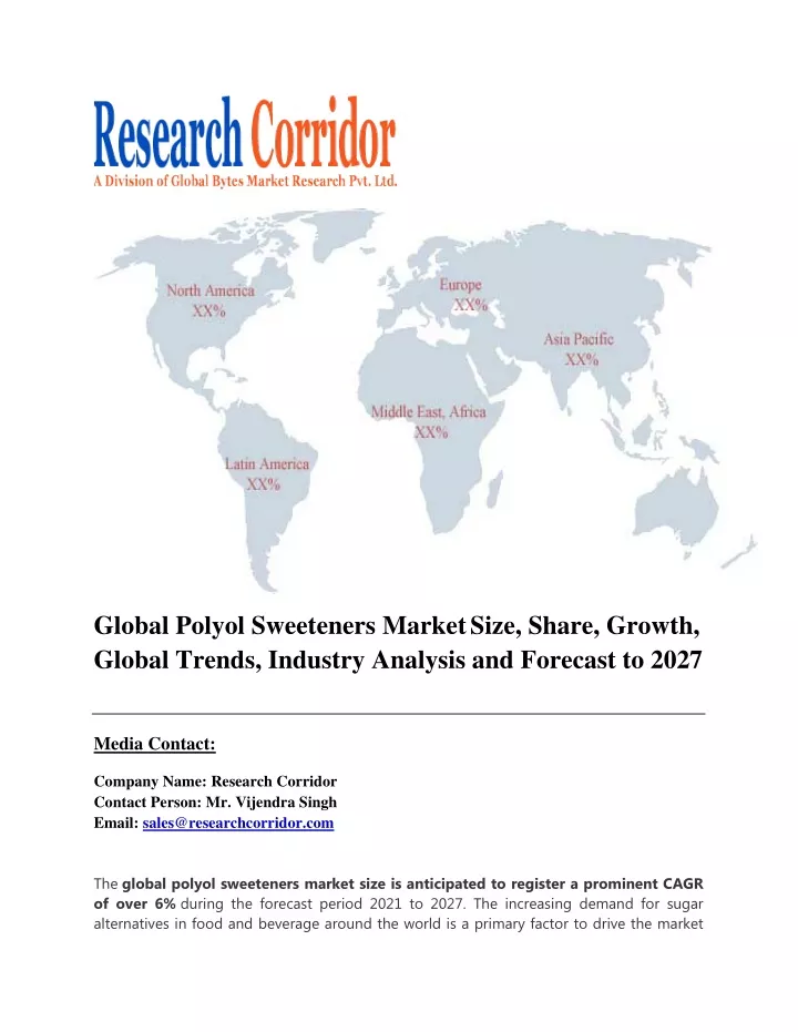 global polyol sweeteners market size share growth