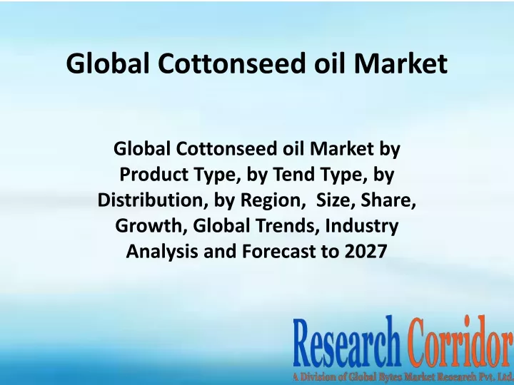 global cottonseed oil market