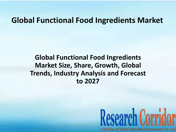 global functional food ingredients market