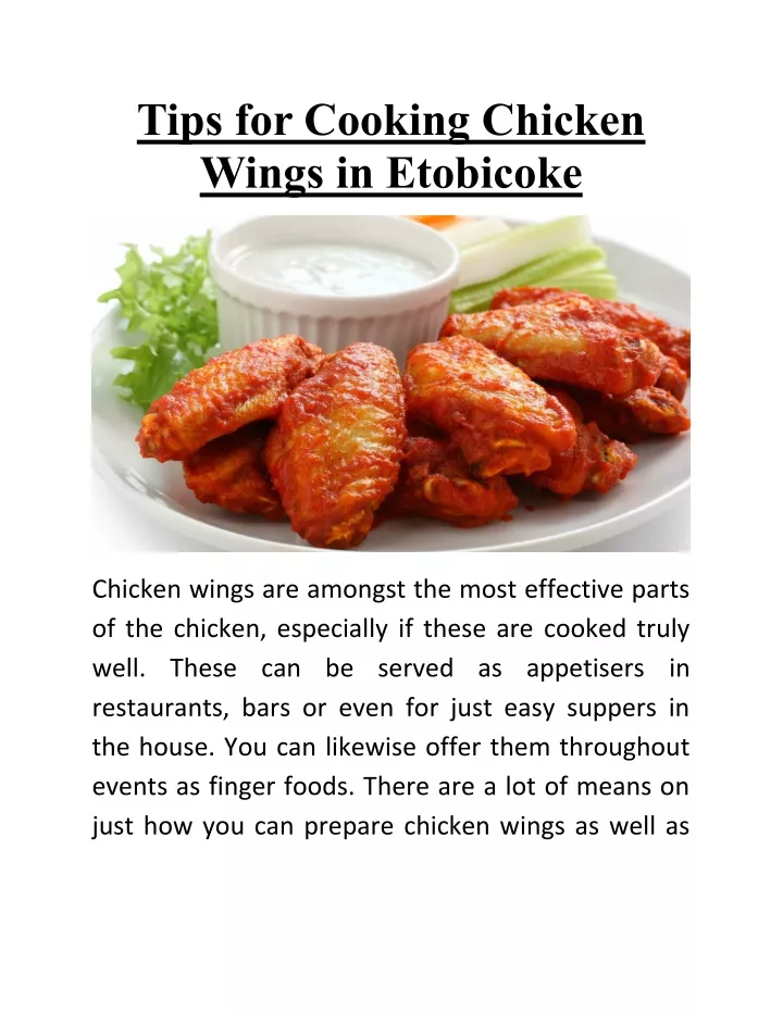 tips for cooking chicken wings in etobicoke