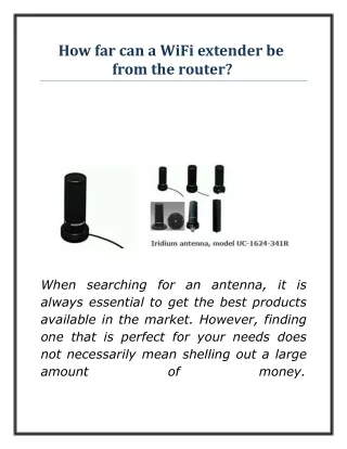 how far can a wifi extender be from the router