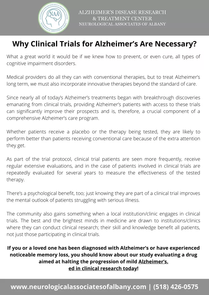 why clinical trials for alzheimer s are necessary