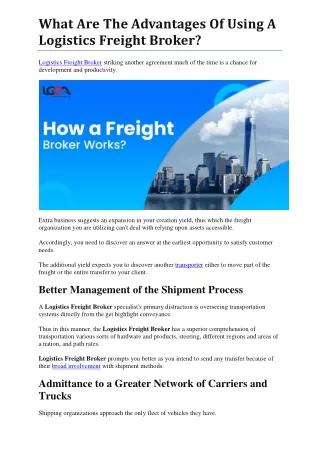 what are the advantages of using a logistics