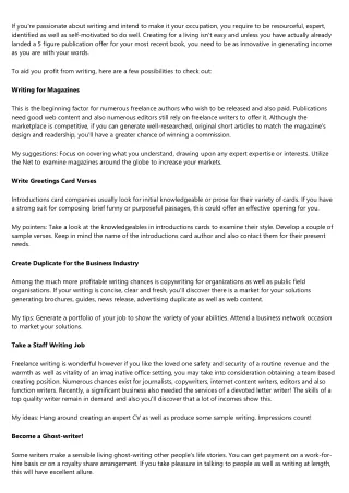 if you re passionate about writing and intend