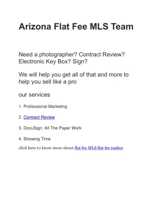 Arizona Flat Fee MLS Team