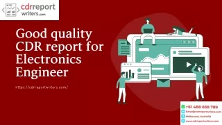 Good quality CDR report for Electronics Engineer