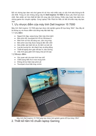 Dell Inspiron 15 7000 - Laptop Trần Phát