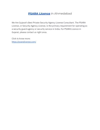 psara licence in ahmedabad