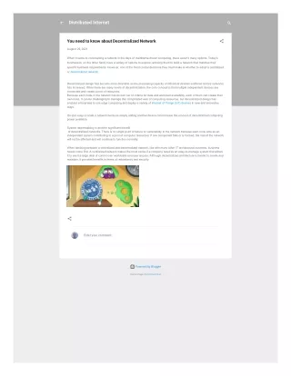 You Need to Know About Decentralized Network