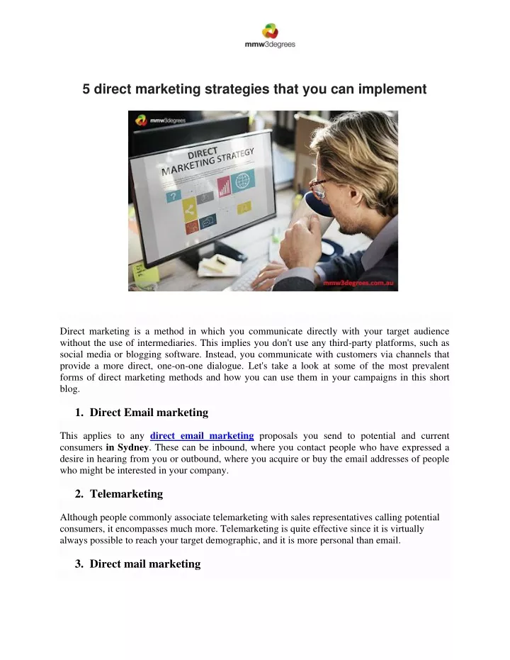 5 direct marketing strategies that