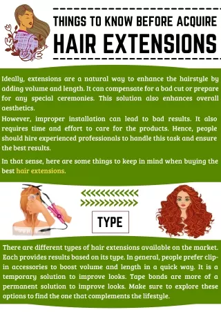 Things to Know Before Acquire Hair Extensions