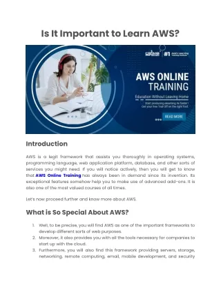 is it important to learn aws
