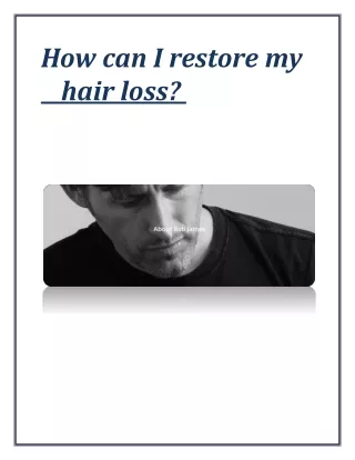 how can i restore my hair loss