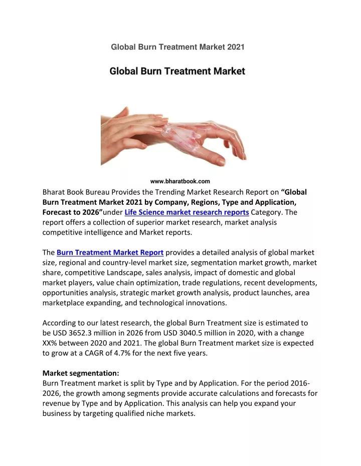 global burn treatment market 2021