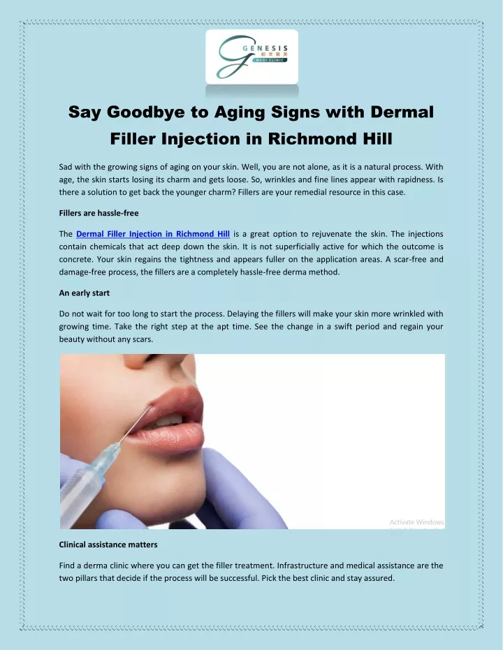 say goodbye to aging signs with dermal filler