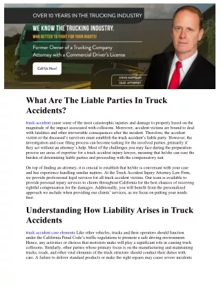 Truck Accident Injury Attorney Law Firm