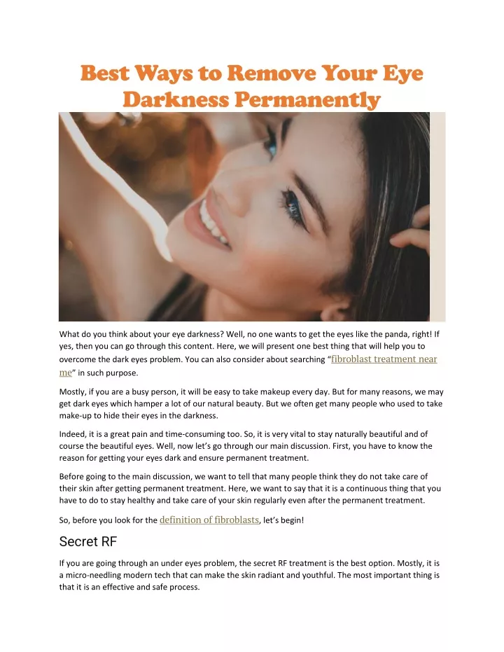 best ways to remove your eye darkness permanently