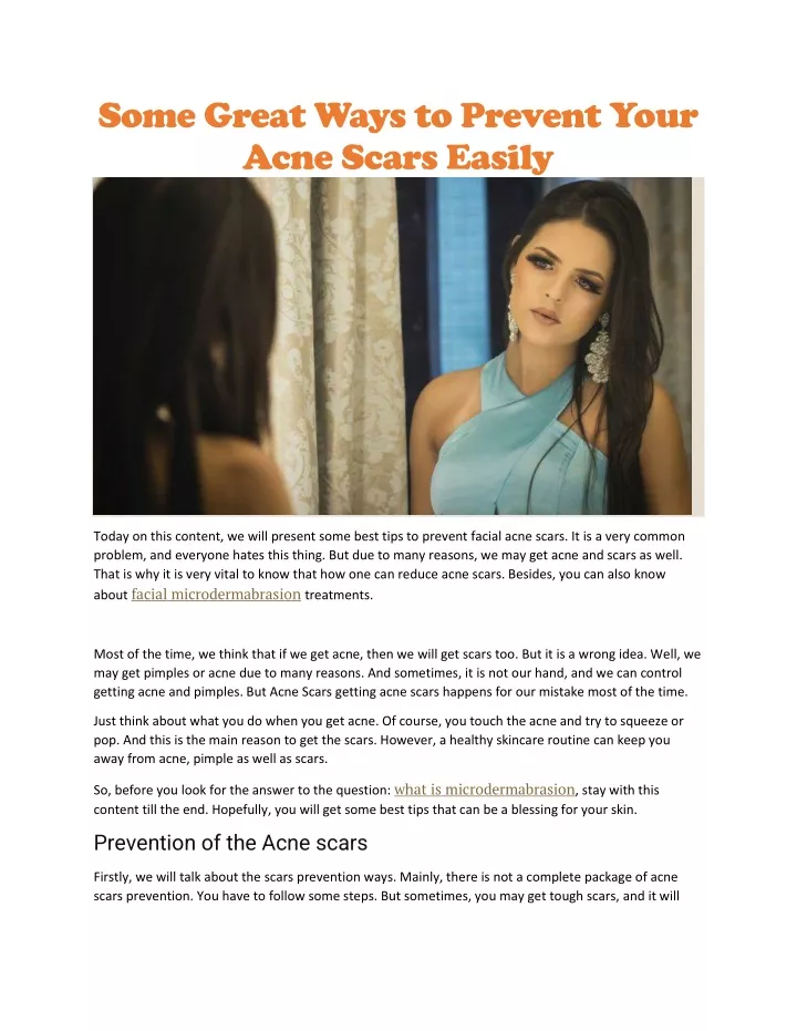 some great ways to prevent your acne scars easily