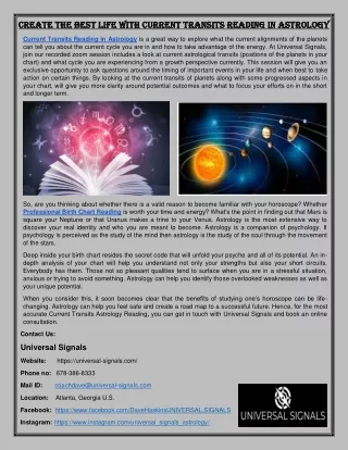 create the best life with current transits