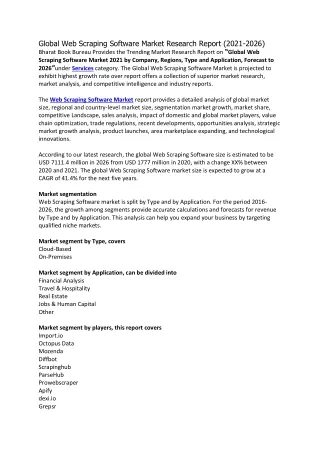 global web scraping software market research