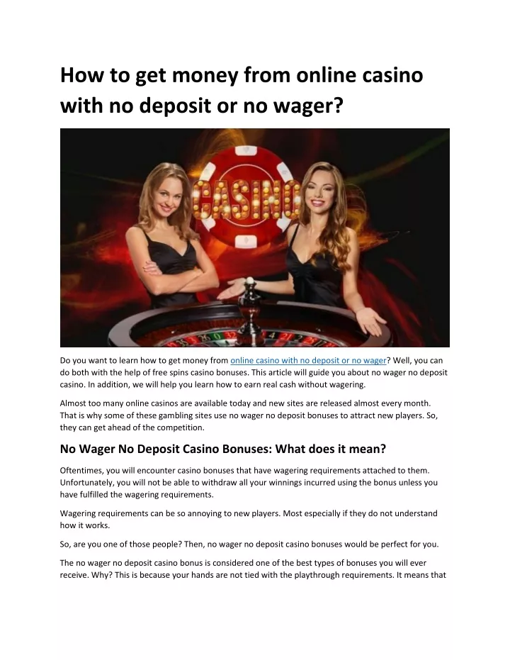 how to get money from online casino with