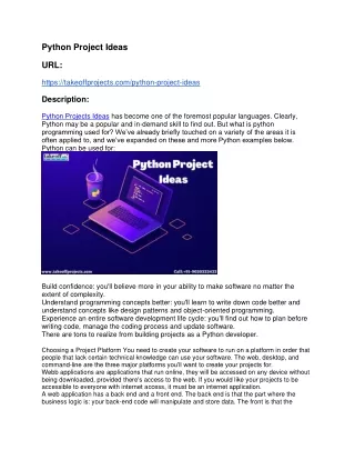 python project ideas url https takeoffprojects