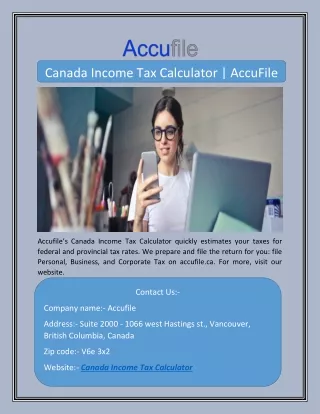 Canada Income Tax Calculator | AccuFile