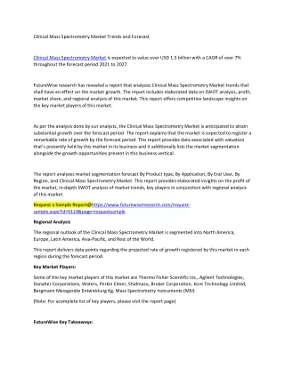 Clinical Mass Spectrometry Market