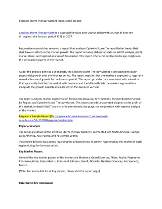 Cytokine Storm Therapy Market